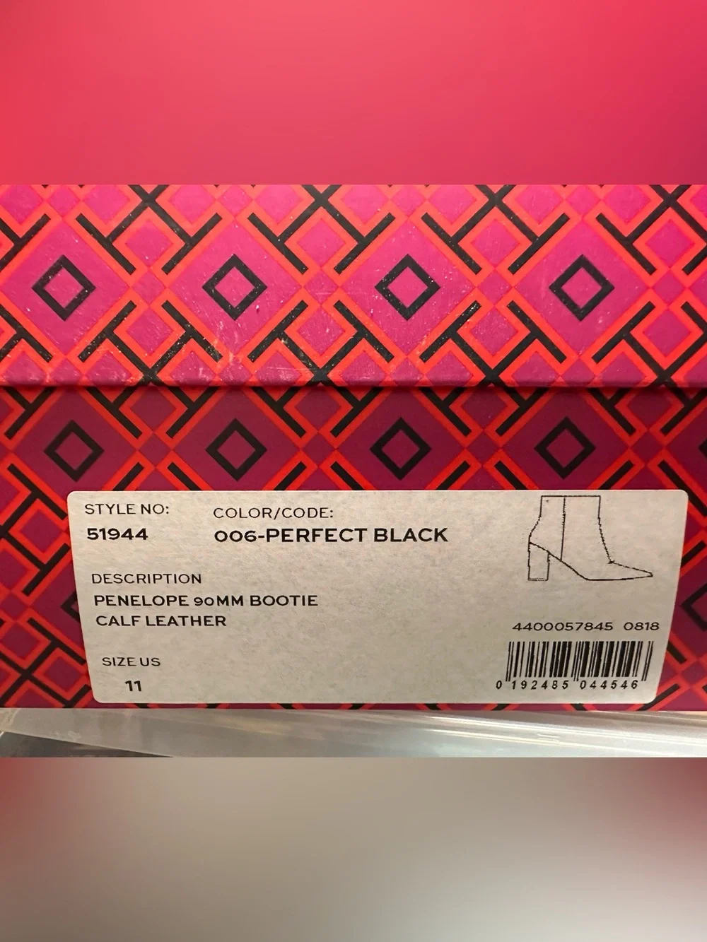 Tory Burch Penelope 90mm Bootie Perfect Black Calf Leather Women's Size 11 NEW